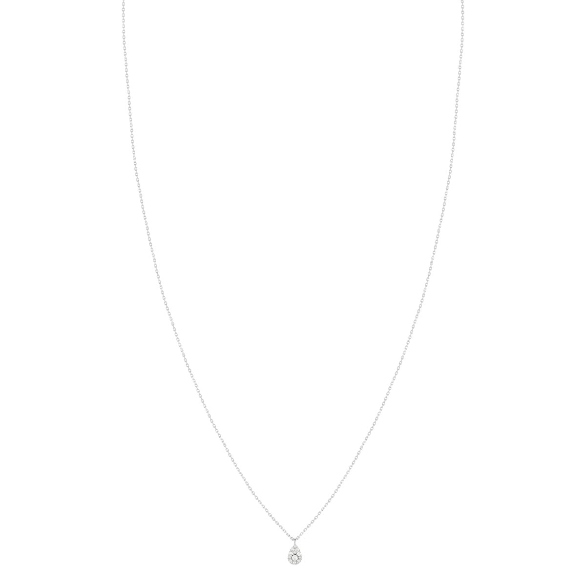 Collier or blanc 750 diamants 42 cm
