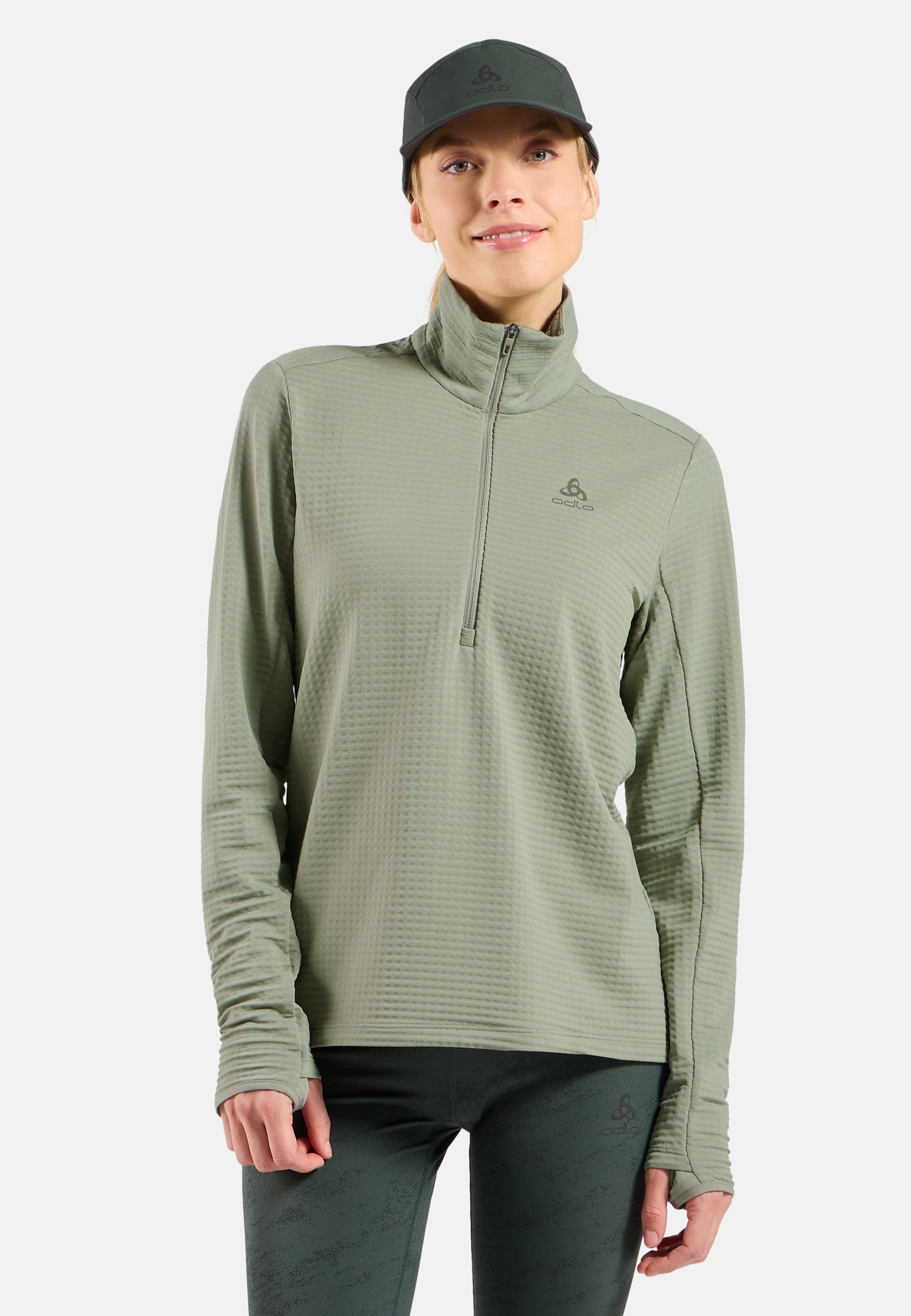 Essentials Thermal Laufshirt mit Halbreissverschluss in shadow