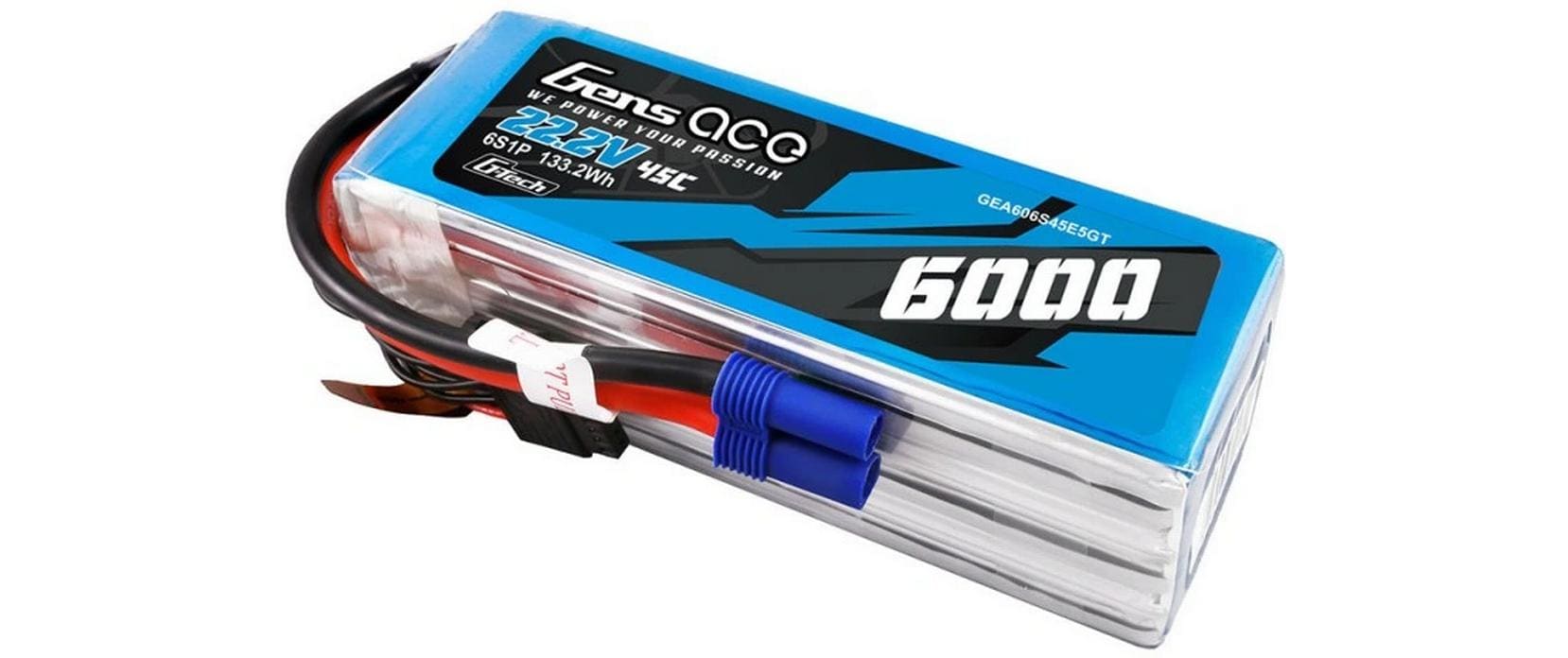 RC-Akku LiPo 6000 mAh 22.2 V 45C<br>Gens ace G-Tech 6S LiPo Akku für RC-Flugzeuge mit EC5 Stecker