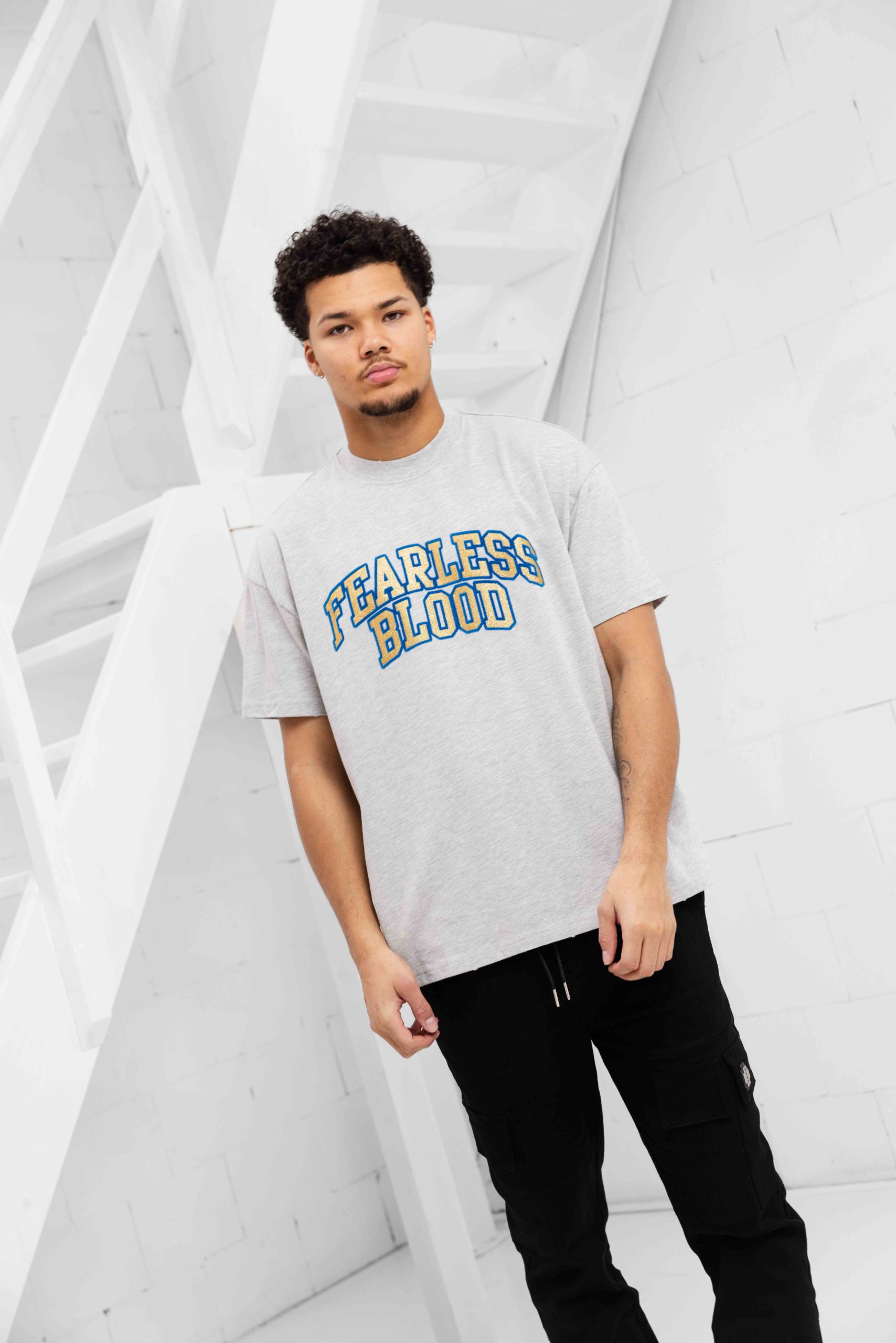 Fearless Blood T-Shirt Heren Grijs