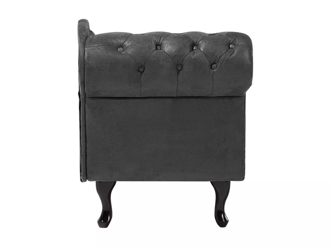 Chaise longue Chesterfield grise en cuir PU NIMES