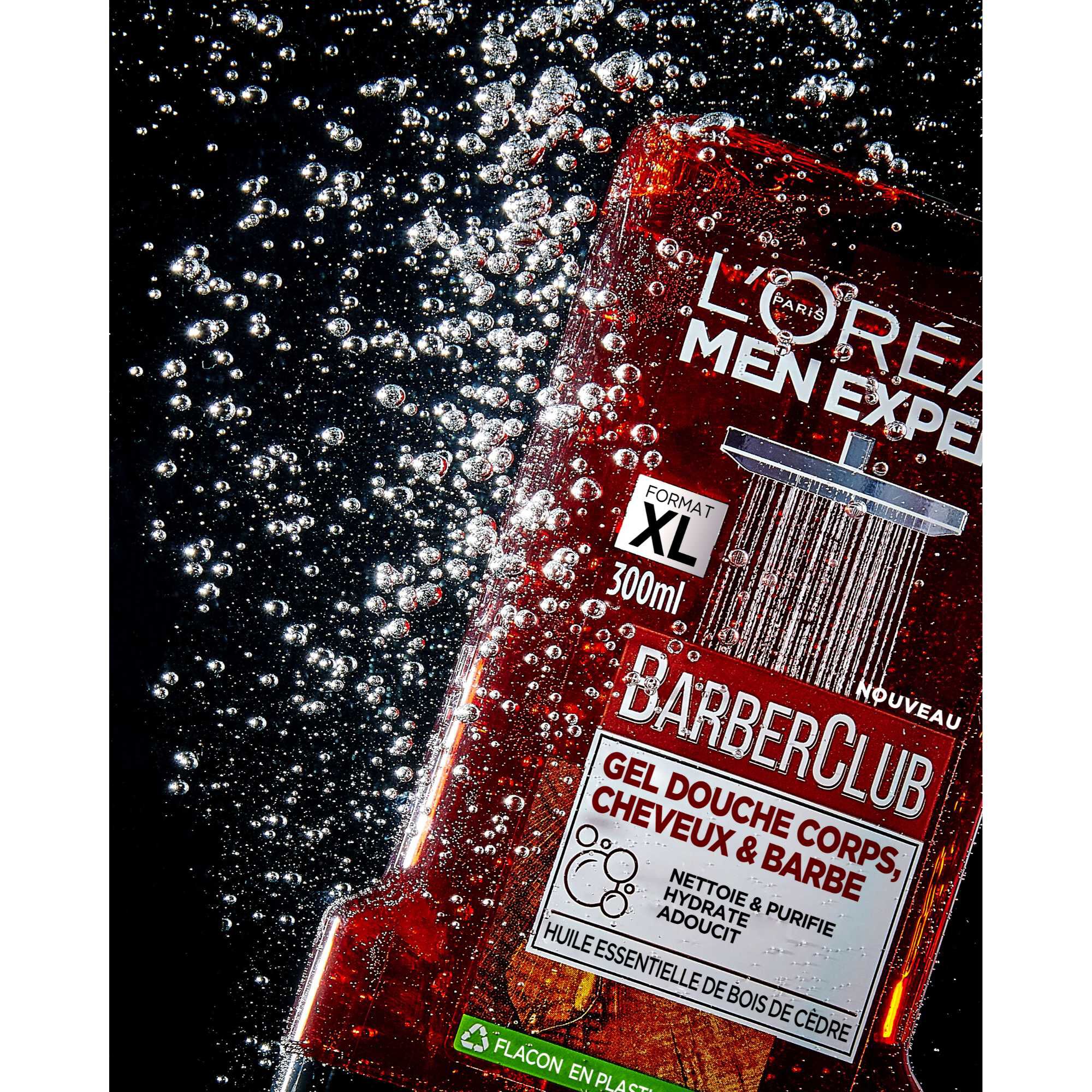 Gel Douche Corps, Cheveux & Barbe BarberClub - Gamme Men Expert