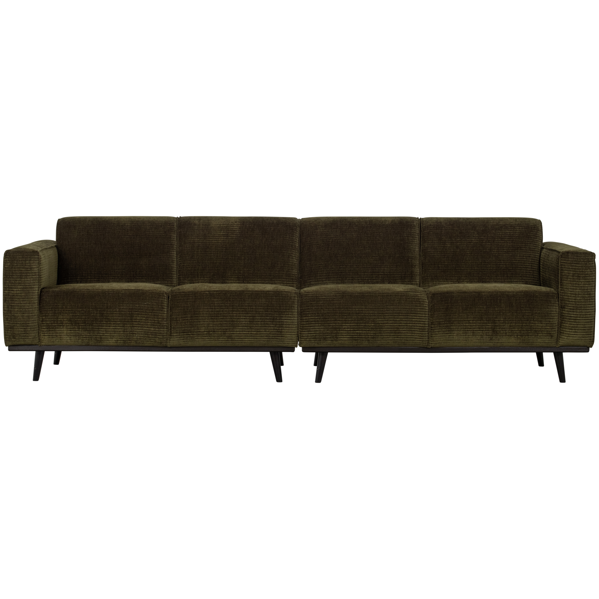 4-zits bank Statement Statement 4-zits Bank 280 cm - Platte Brede Rib - Warm groen