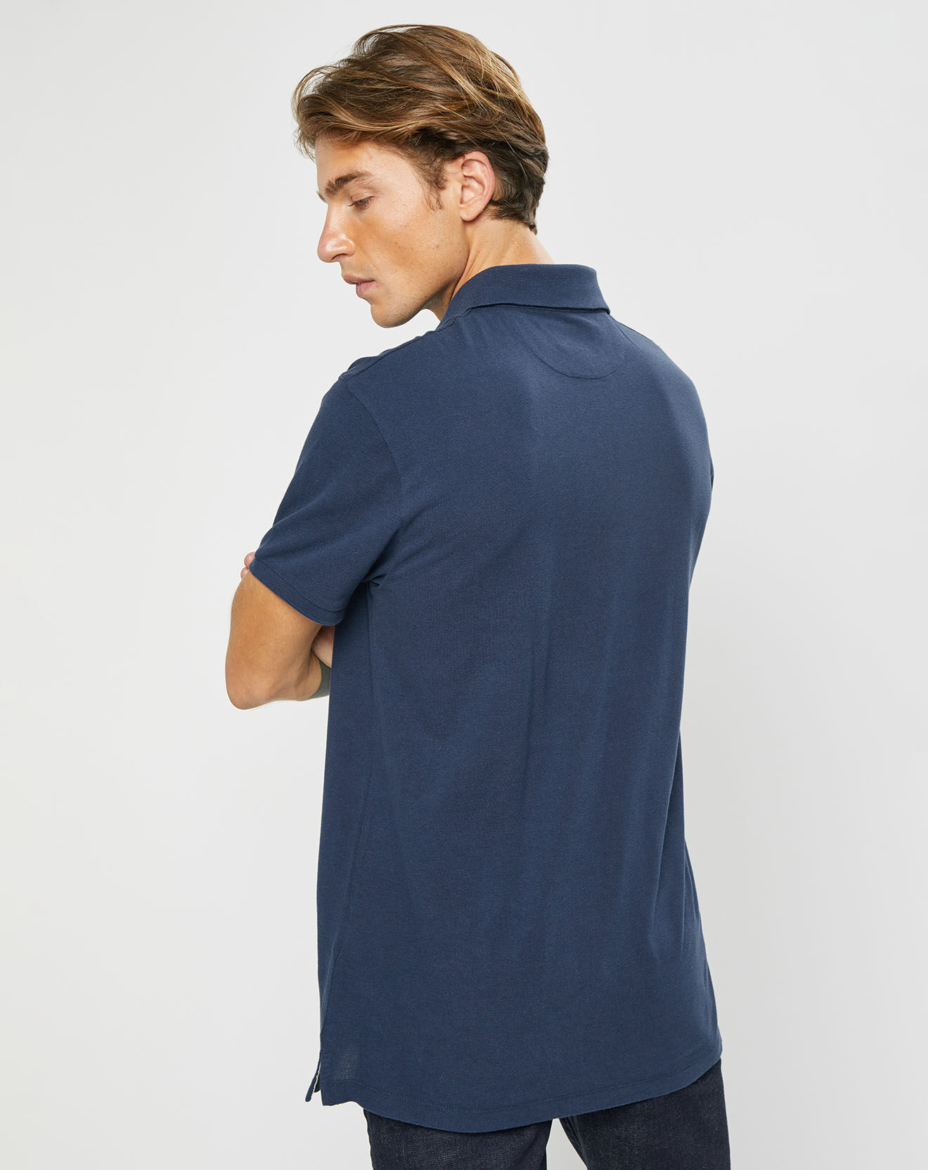 Hackett London Polo Classic Fit Piqué bleu marine