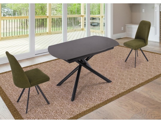 CONCEPT1 - Table Madrid marron 130-190x90x76 100% céramique