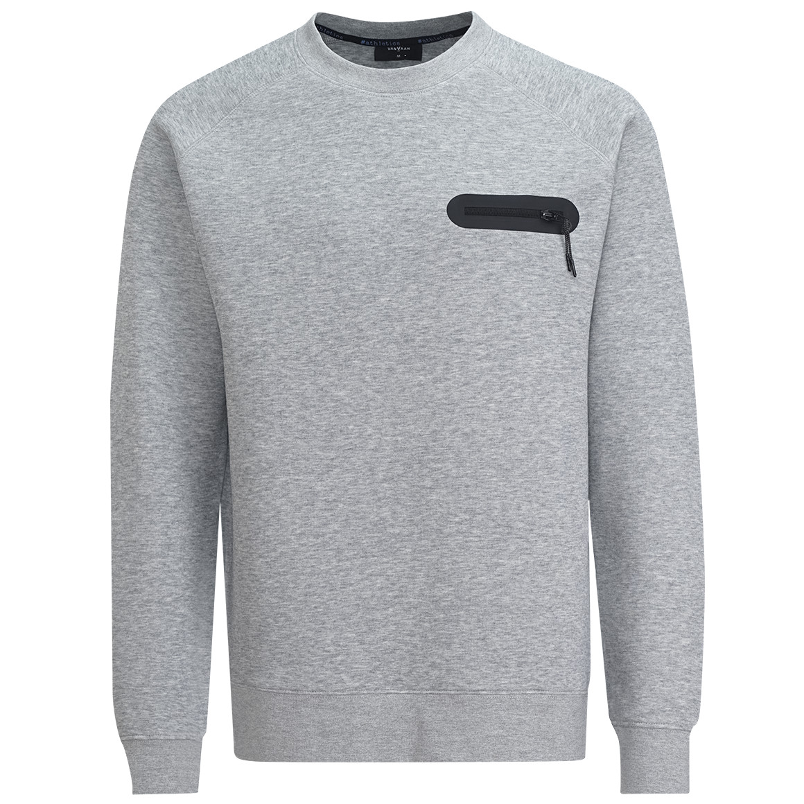 VanVaan Herren Sweatshirt mit Zippertasche hellgrau