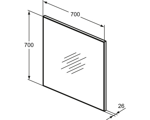 Ideale standaard badkamerspiegel Mirror&Light 70 x 70cm