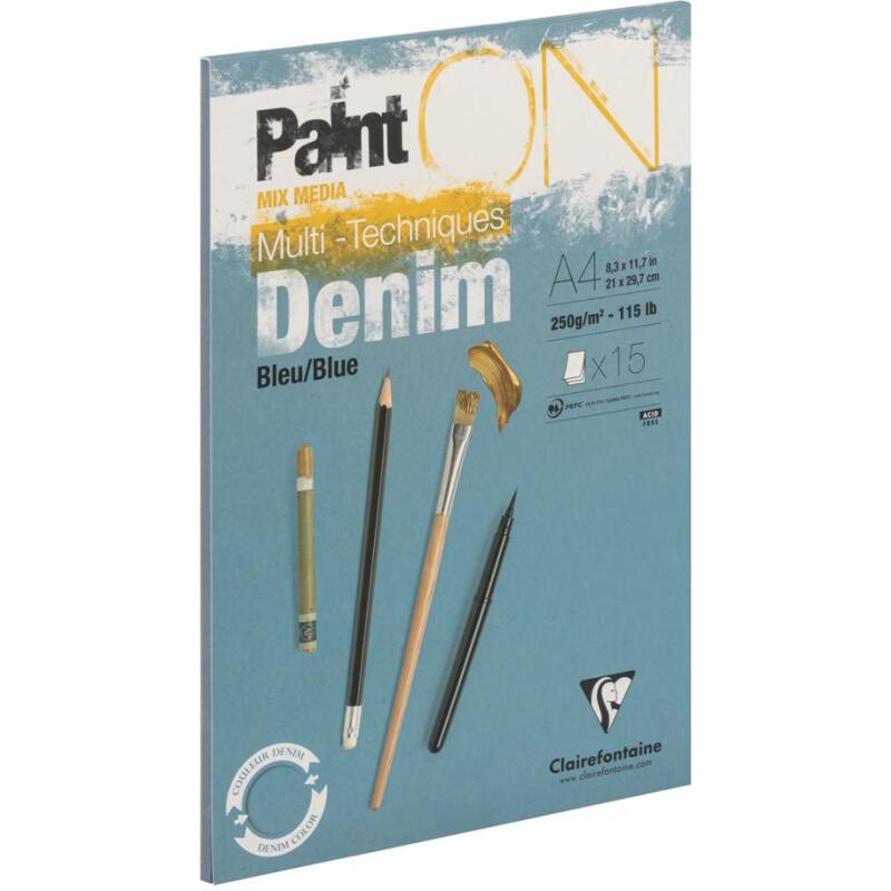 PaintON Bleu Denim bloc collé 15F A4 250g - Denim