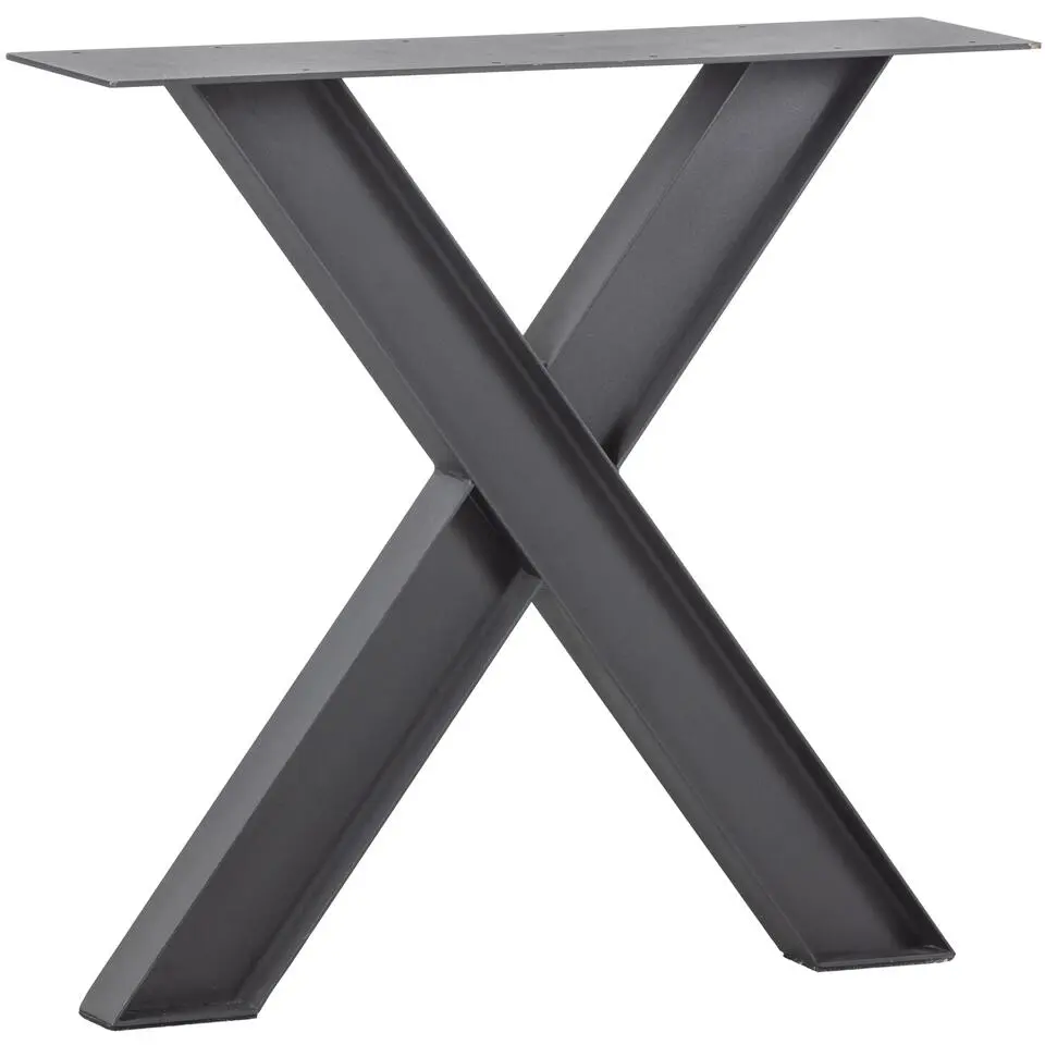 WOOOD Tablo Industrial X-poot 1 stuks - Metaal - Zwart - 72x79x10