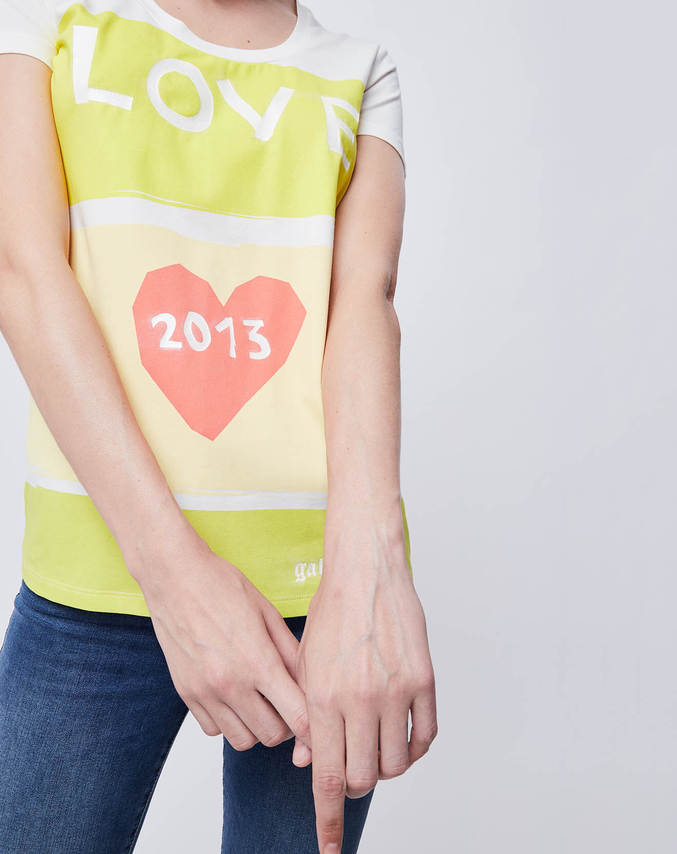 John Galliano T-Shirt imprimé blanc/jaune