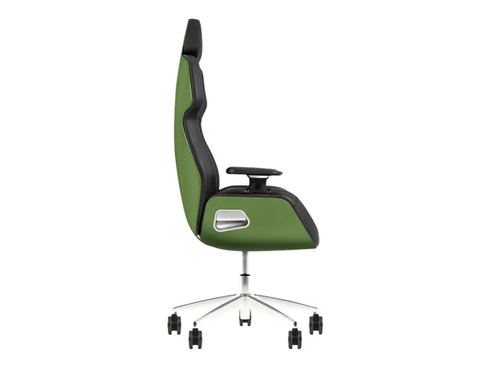 Thermaltake ARGENT E700 - Spillestol - ergonomisk - høj ryg - armstøtter - T-formet - vippe - drejeled - aluminiumlegering, perforeret læder, højdensistets støbt skum - sort, racing grøn