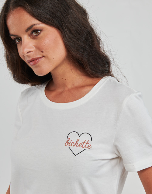 Only - ONLBEATE S/S HEART TOP CS JRS - Beige