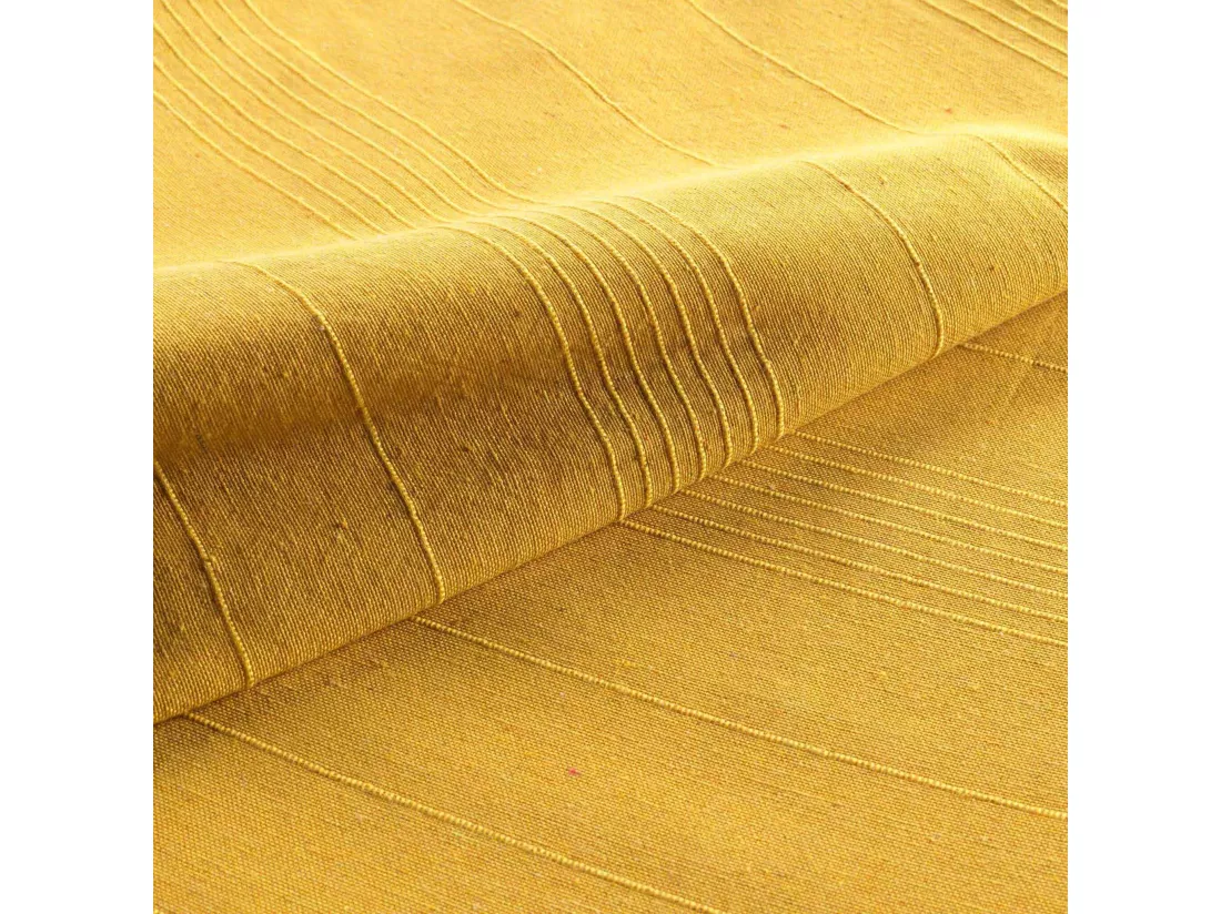 Plaid Lucile en polycoton curry 180x220