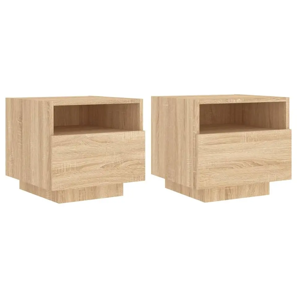 vidaXL - Nachtkastje - Bruin - Bewerkt hout - 2 stuks