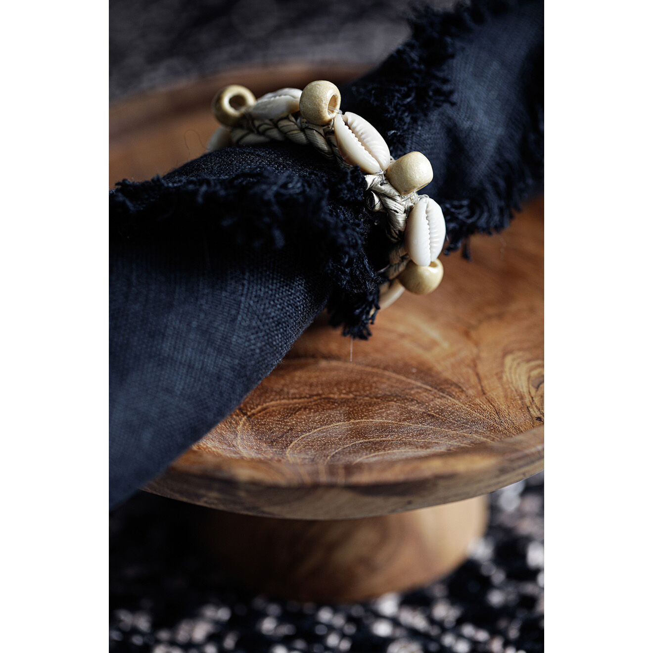 Bazar Bizar 4 Ronds de serviette coquillage naturel -  D.5 cm