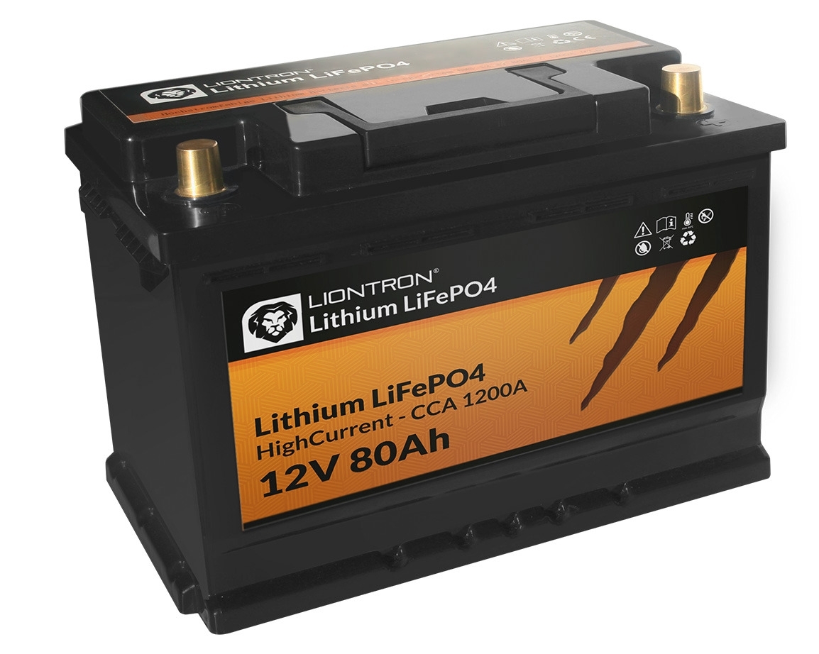 Liontron Lithium-Akku HighCurrent Hochstromfähig 12,8 V / 80 Ah / CCA 1200 A