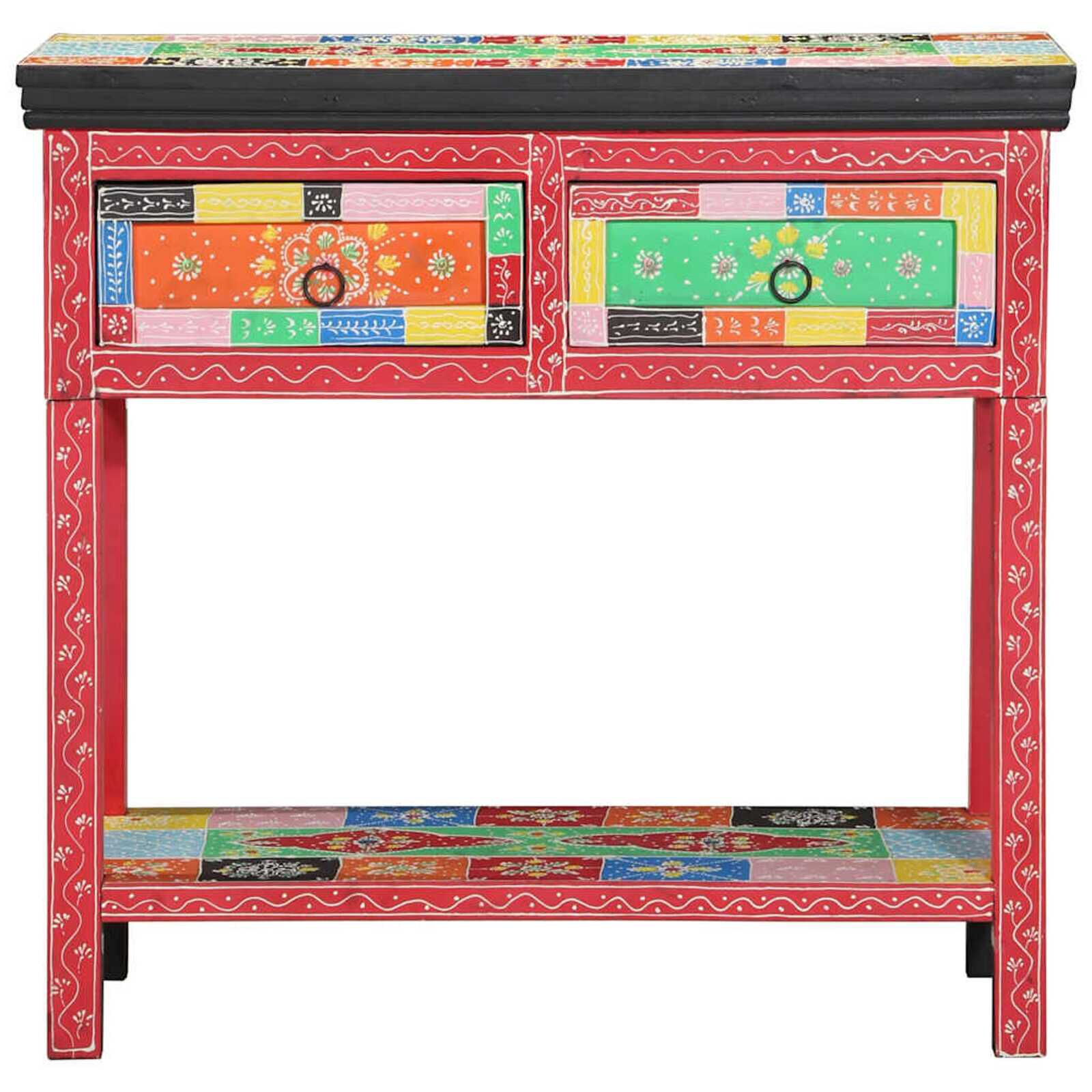 vidaXL Consoletafel Multicolor 80 x 35 x 76 cm Houtmateriaal