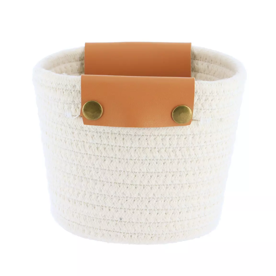 Lot de 3 paniers de rangement (H19 cm) Similicuire Blanc