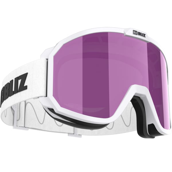 Masque de ski BLIZ RAVE MATT WHITE W BLACK LOGO/BROWN PINK