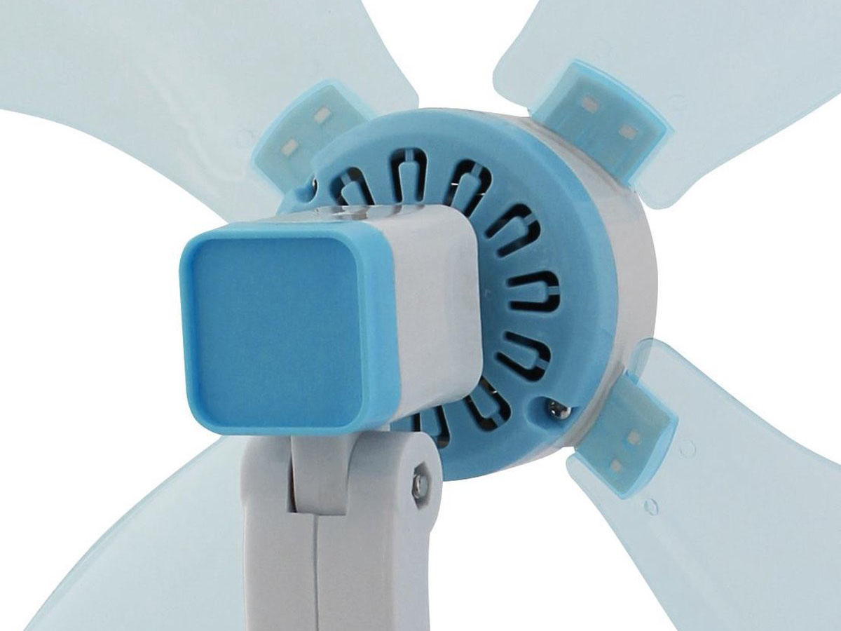 Eurotrail 12 volt tafelventilator met klem - Light blue