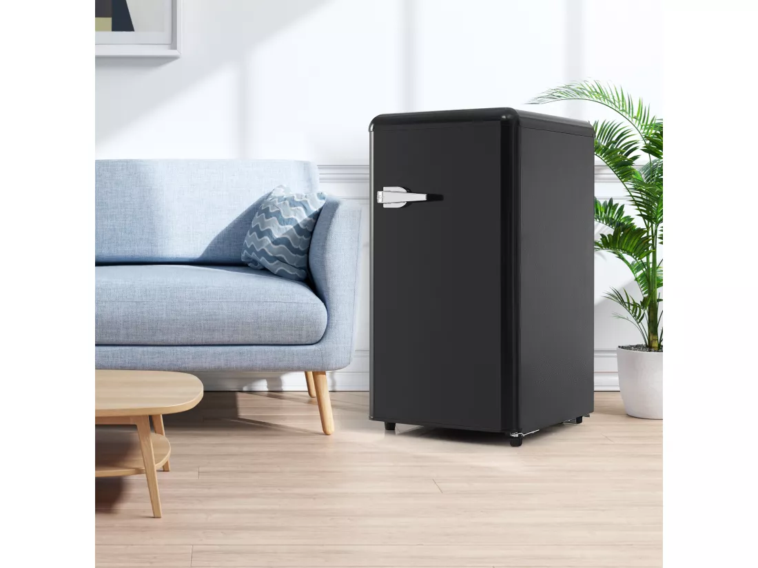 Réfrigérateur,76L, 1 PORTR,éclairage par LED,Pieds réglables,41*42*75 cm,NOIR