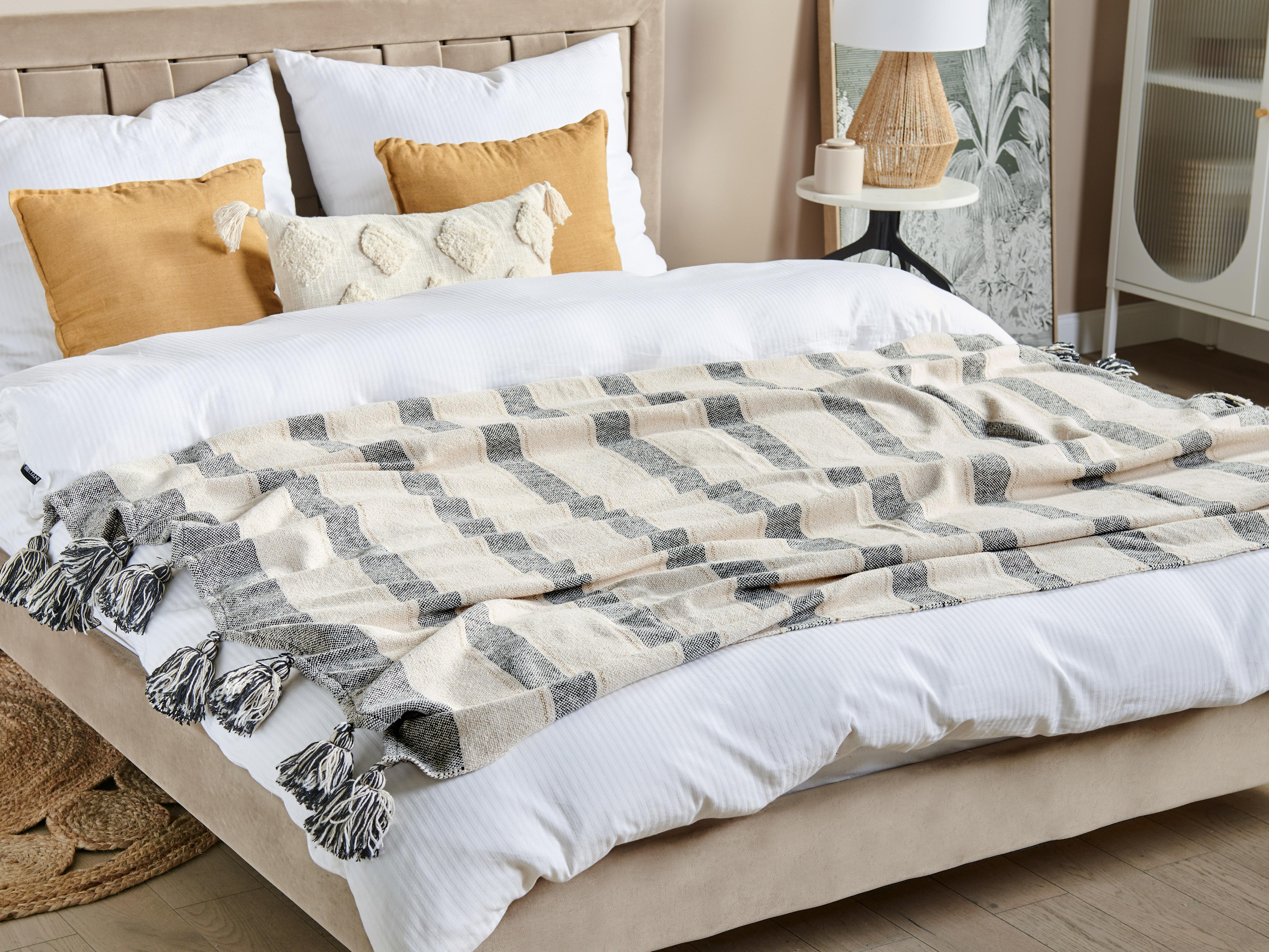 Plaid CAYIR Katoen 130 x 170 cm Beige