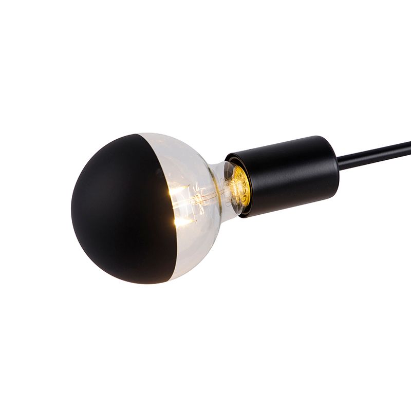 Design plafondlamp zwart 5-lichts - Facile