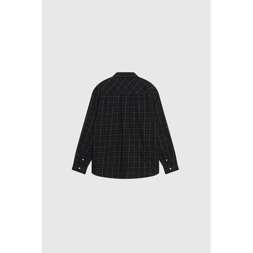 Wood Wood Day Check Light Flannel Skjorte, Charcoal, XL