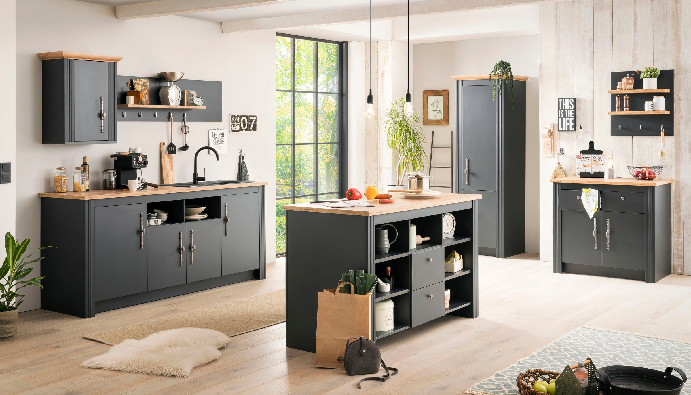 KOCHSTATION Wandregal »KS-Westminster« mit 2 Ablageböden, 3 Haken, Breite 60 cm, exclusiv by Otto