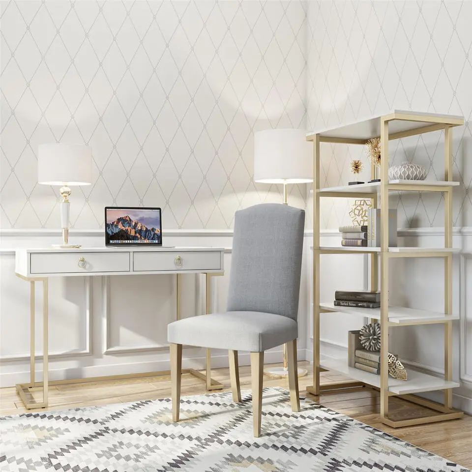 Camila - Bureau met 2 laden in wit MDF