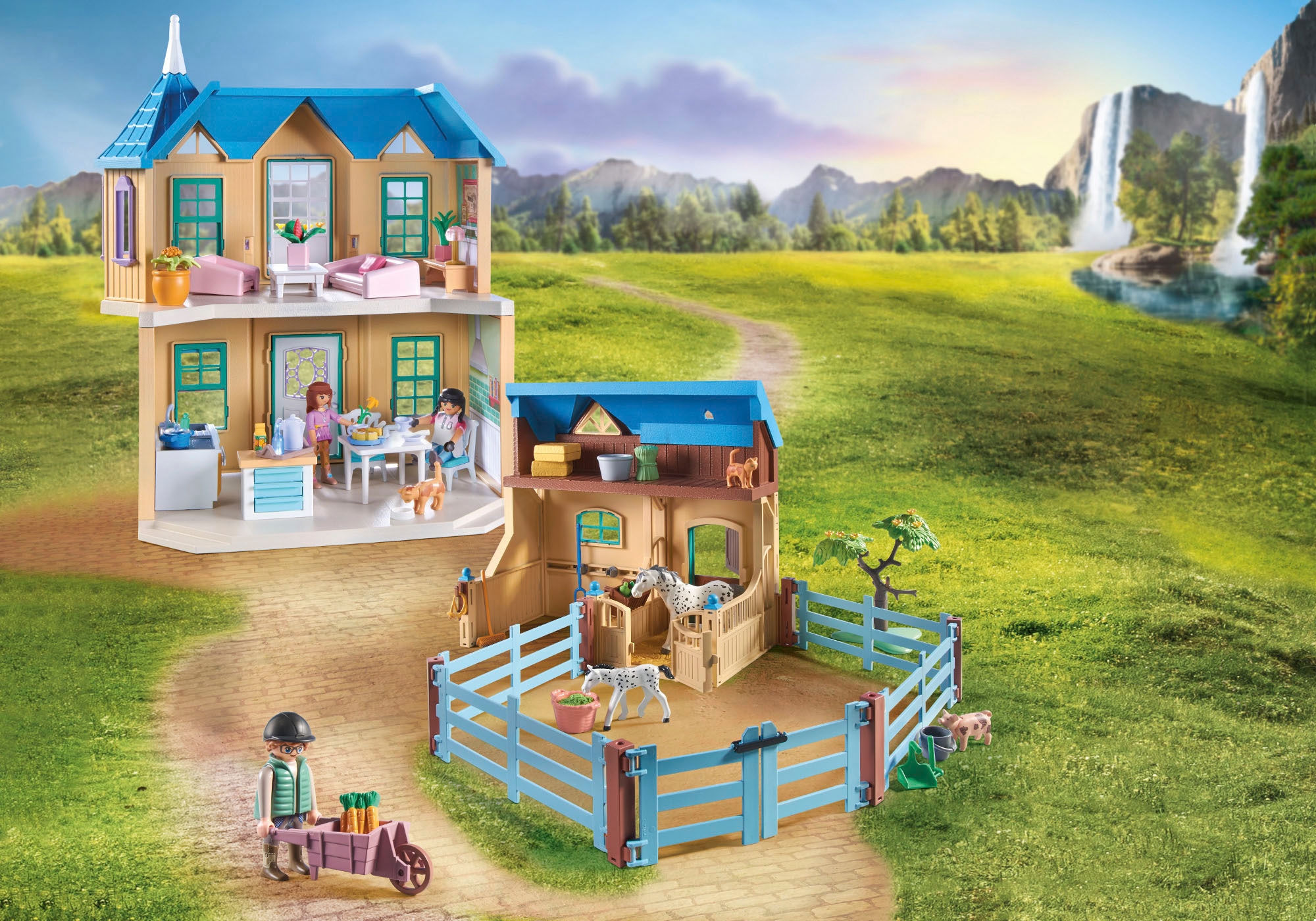 Playmobil® Konstruktions-Spielset »Waterfall Ranch (71351), Horses of Waterfall«