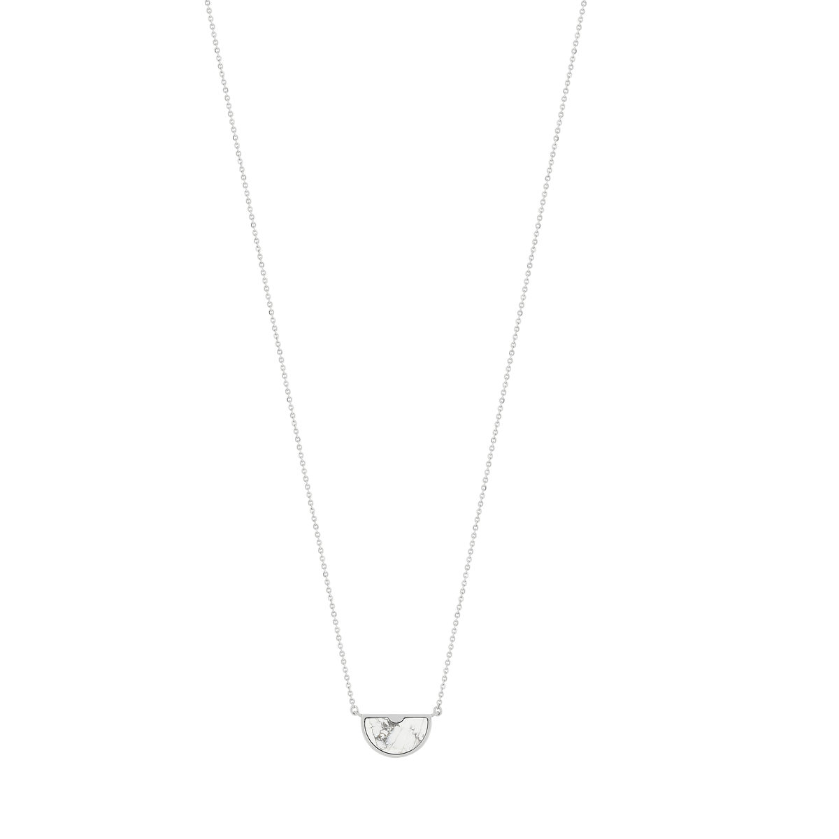 Collier MATY Acier Howlite blanc 55 cm