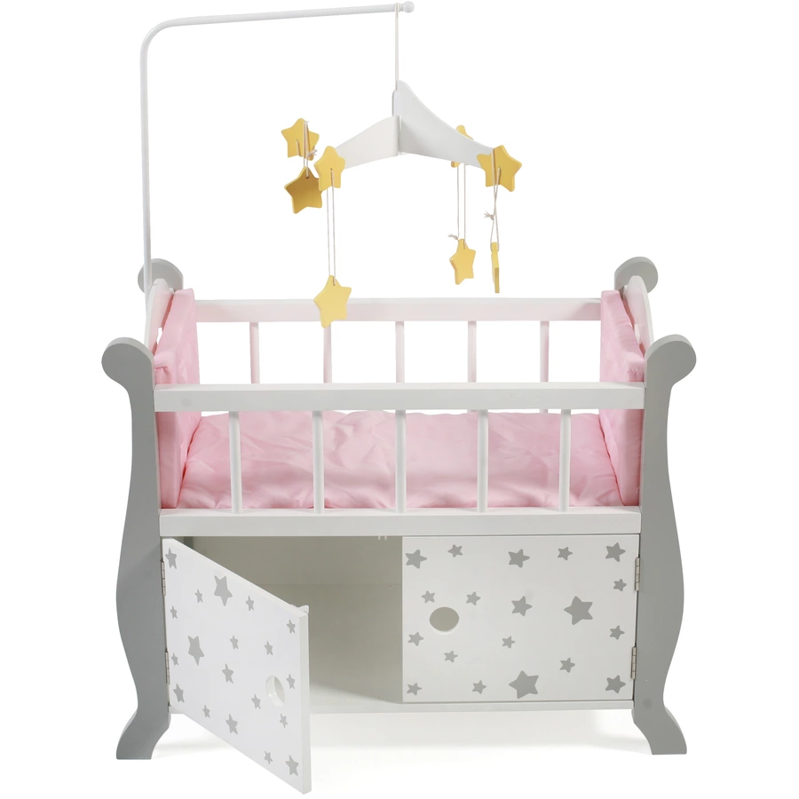 BAYER CHIC 2000 Puppenbett mit Mobile Stars grau