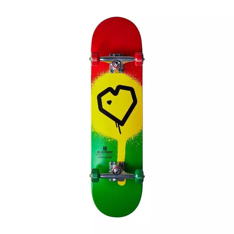 Skate BLUEPRINT Spray Heart V2 Rasta 2 8.0