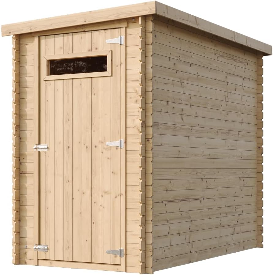 Gartenhaus Holz - Geräteschuppen Holz - Gerätehaus kleine Fenster B144xL239xH198 cm/ 2.63 m2 - Fahrrad Schuppen - Gartenhäuser & aufbewahrung Wasserfestes Dach TIMBELA M306A