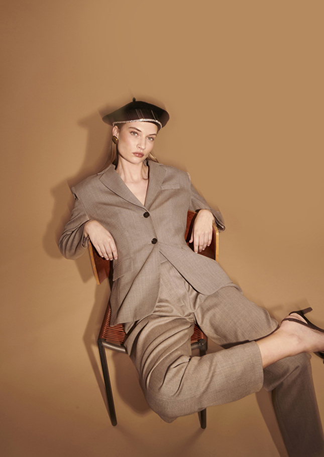 Veste Vasiliebeige en flanelle