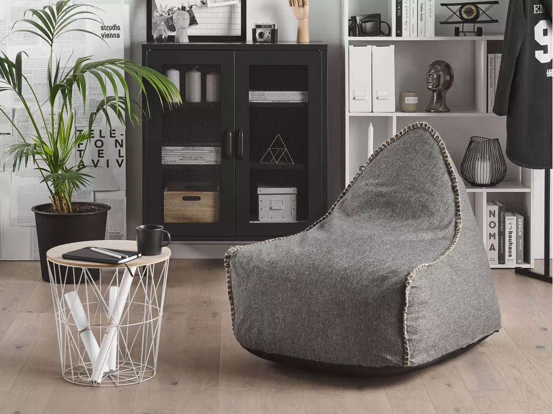 Pouf poire 200 L DROP 63 cm 75 cm Gris clair