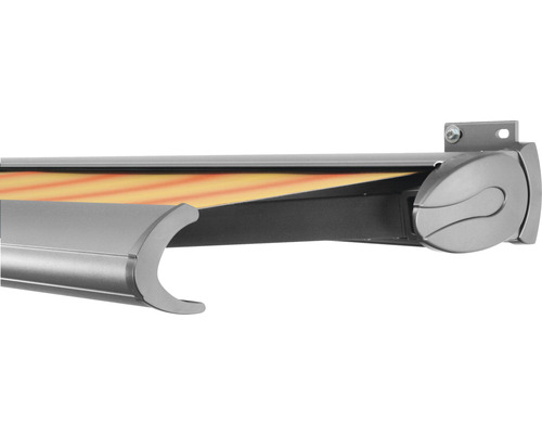 SOLUNA cassettescherm Exclusiv 2x1,5 doek design 320180 frame zilver E6EV1 geanodiseerd aandrijving rechts incl. motor en wandschakelaar