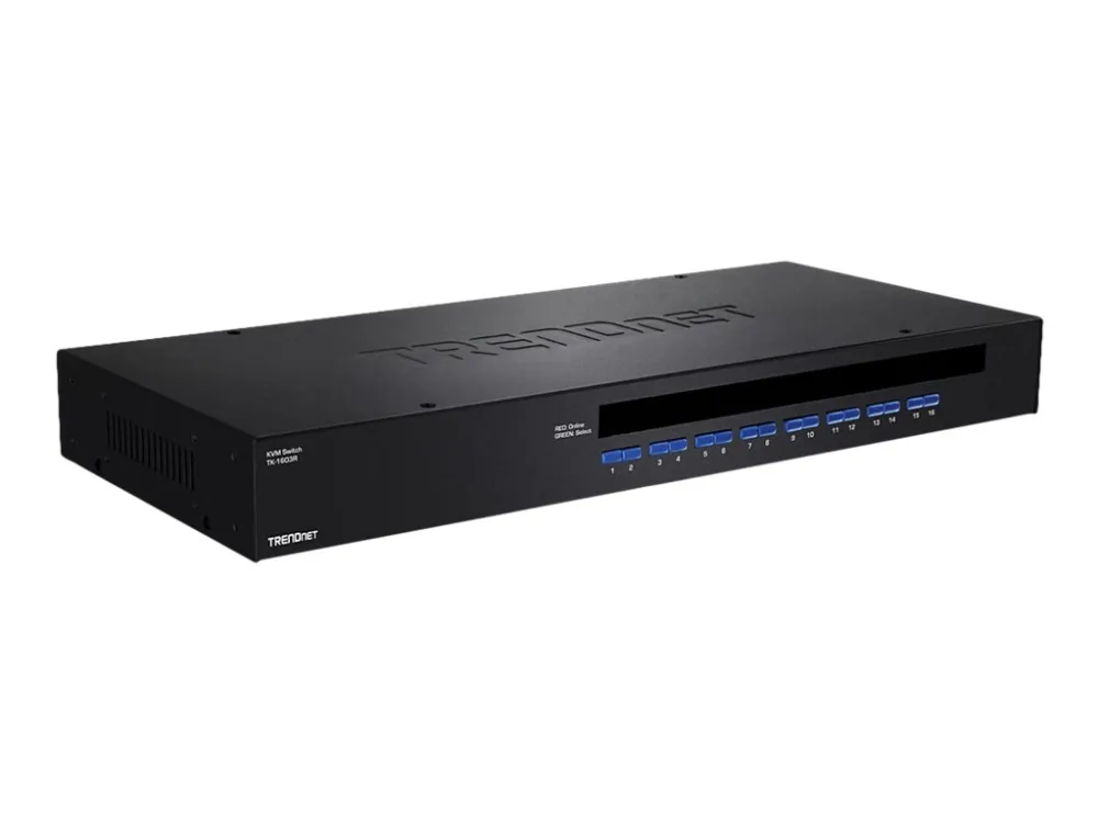 TRENDnet TK 1603R - KVM / USB switch - 16 x KVM / USB - 1 lokalbruger - monterbar på stativ - TAA-kompatibel
