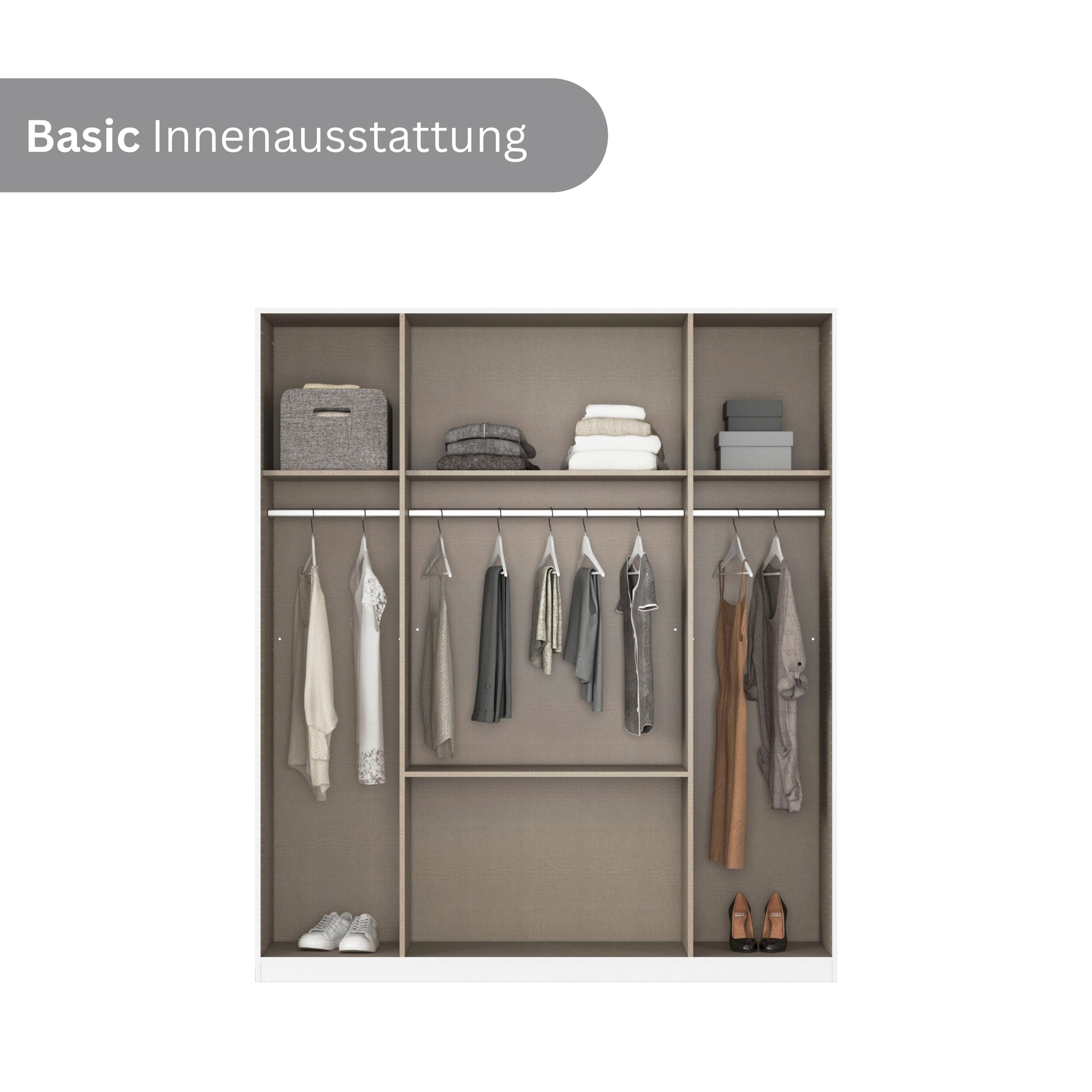 rauch Drehtürenschrank »Kleiderschrank Schrank Garderobe Garderobenschrank MAINZ« grifflose Front, Aussentüren mit Push-to-Open Funktion MADE IN GERMANY