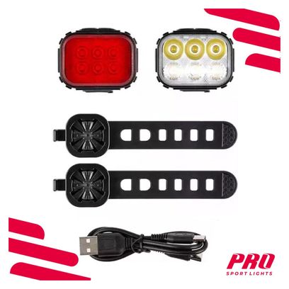 Kit d'éclairage pour vélo 350 et 50 Lumen LED Phare avant et arrière