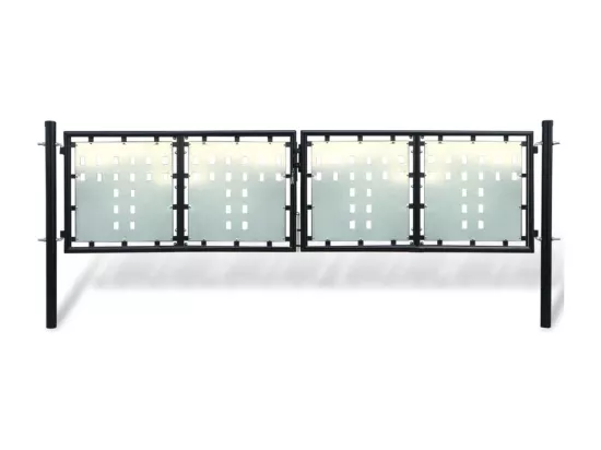 Portail simple de cl?ture Noir 300x125 cm