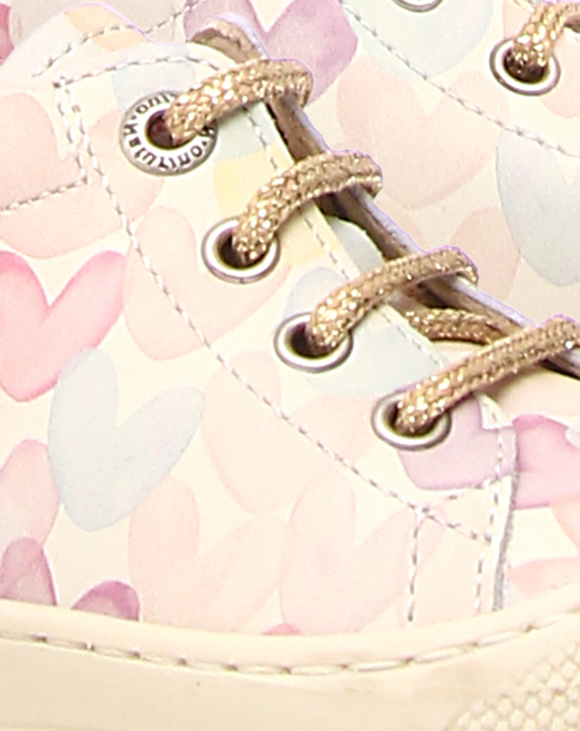 Schnür-Lauflernschuhe HERZEN in weiß