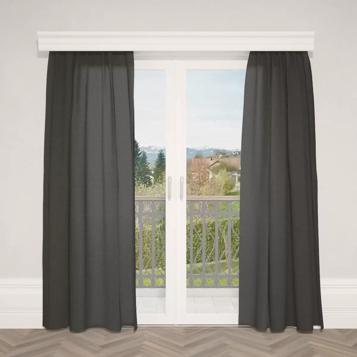 Nachtvorhang Aspect Linen Schwarz