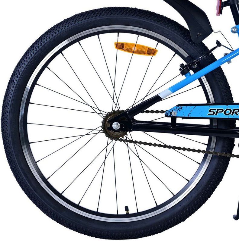 Volare Sportivo Kinderfiets - Jongens - 24 inch - Zwart Blauw - Twee Handremmen
