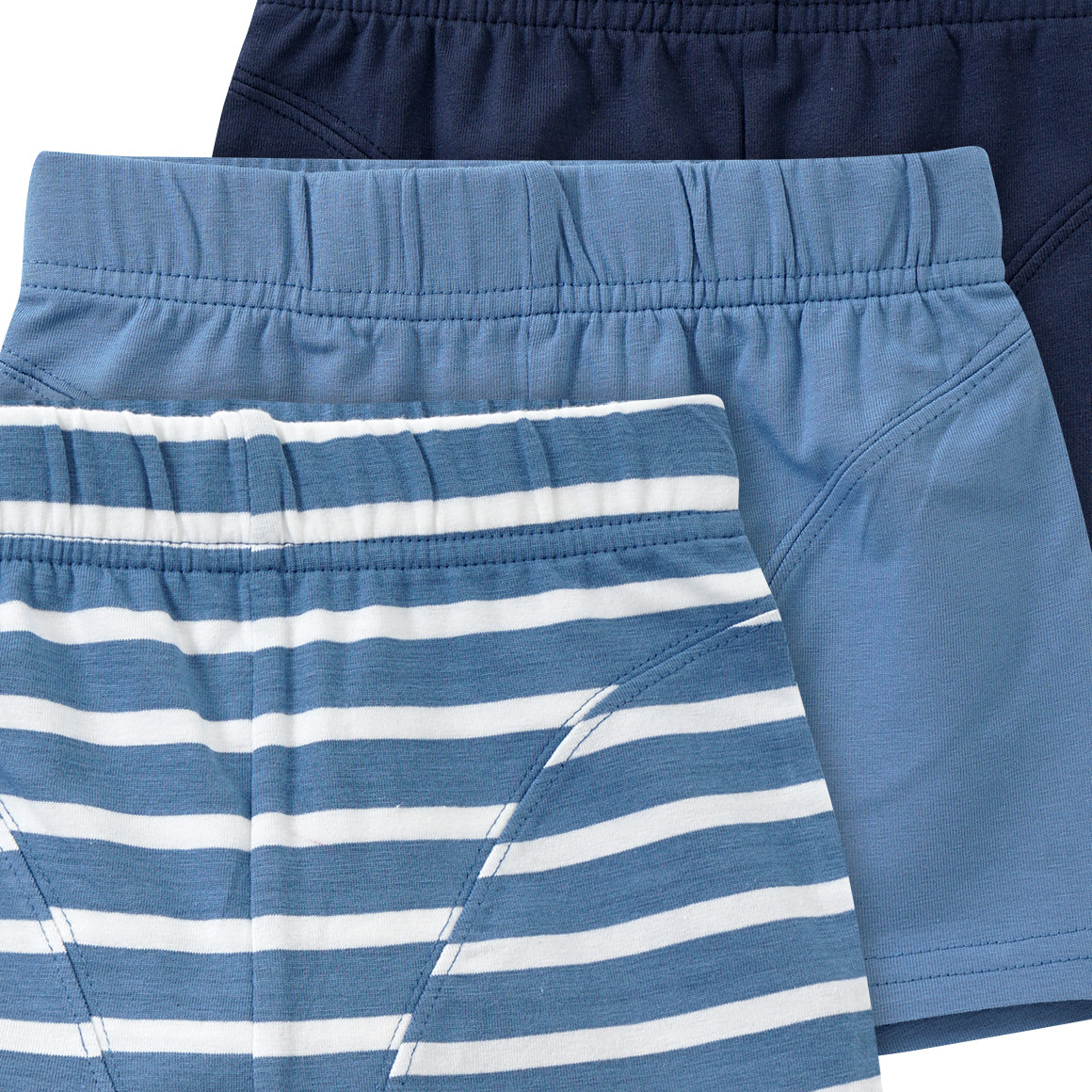 Famy 5 Jungen Boxer mit Bio Baumwolle blau / dunkelblau / weiss