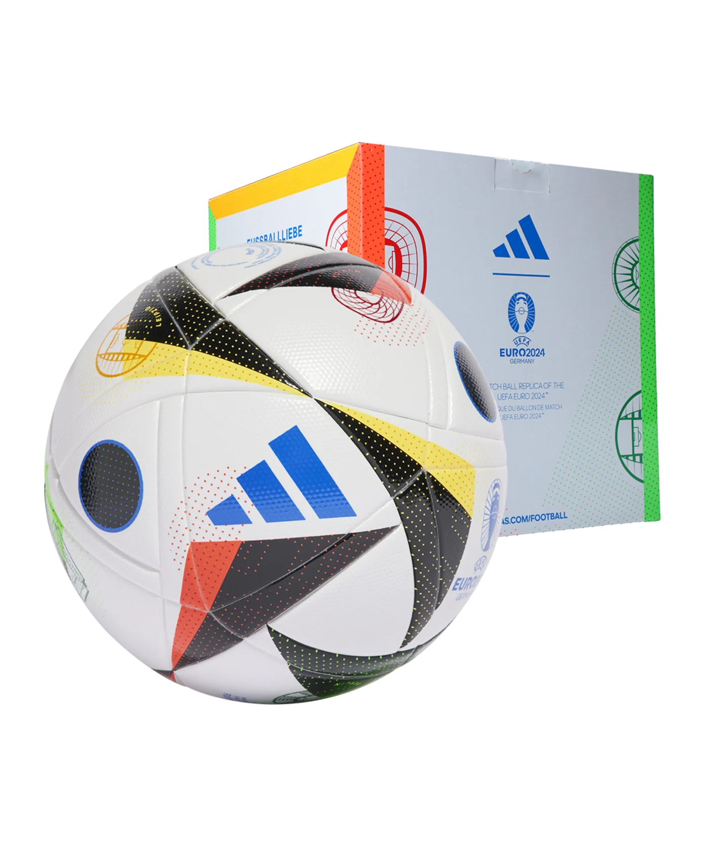 adidas Fussballliebe League EM 2024 Trainingsball Box Weiss Schwarz