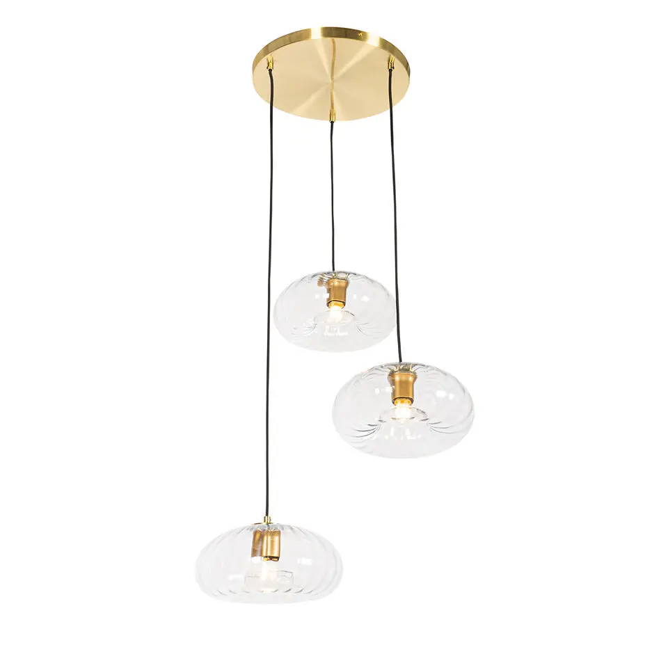 Qazqa hanglampen ayesha goudkleurig e27