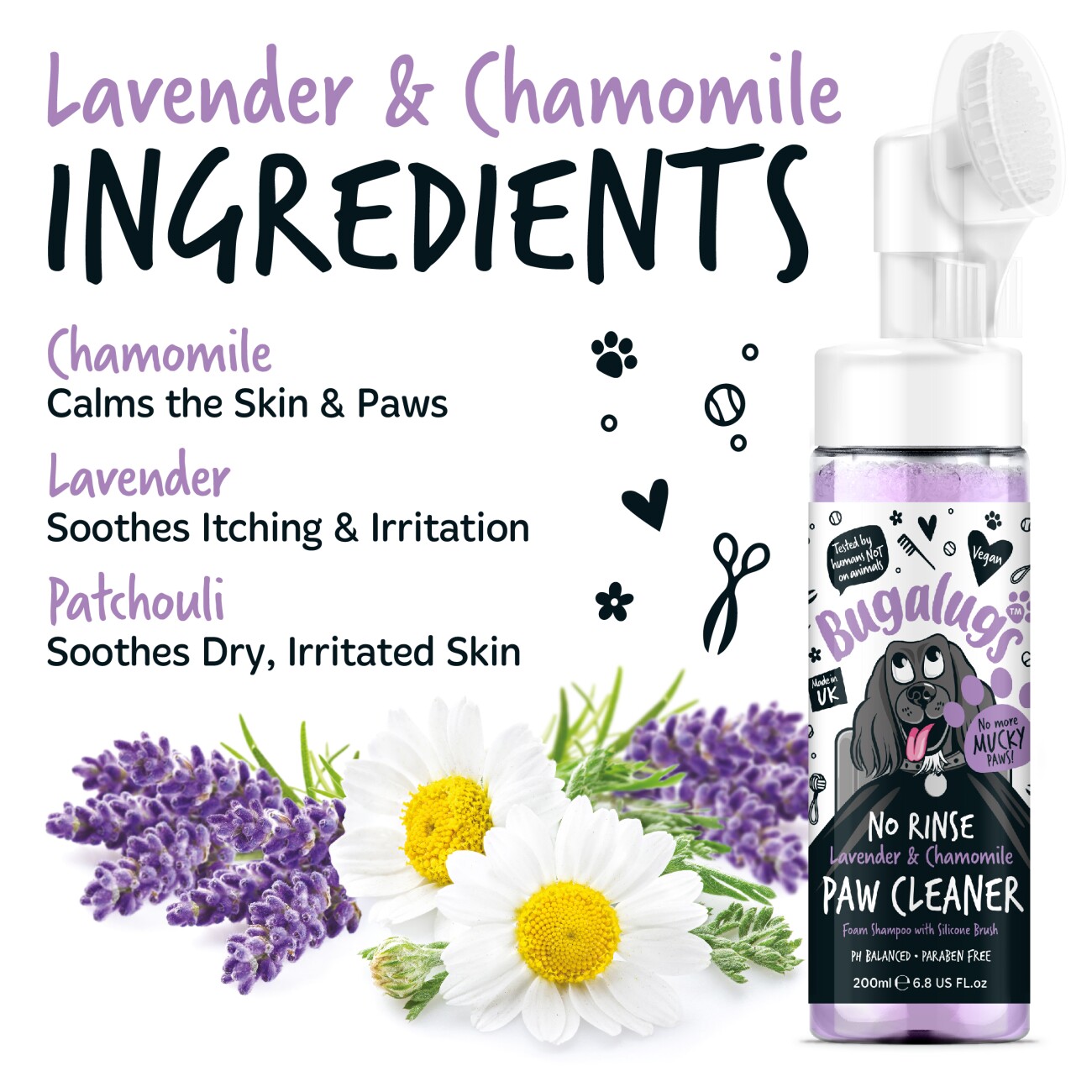 Bugalugs Pfotenreiniger Lavendel & Kamille 200 ml