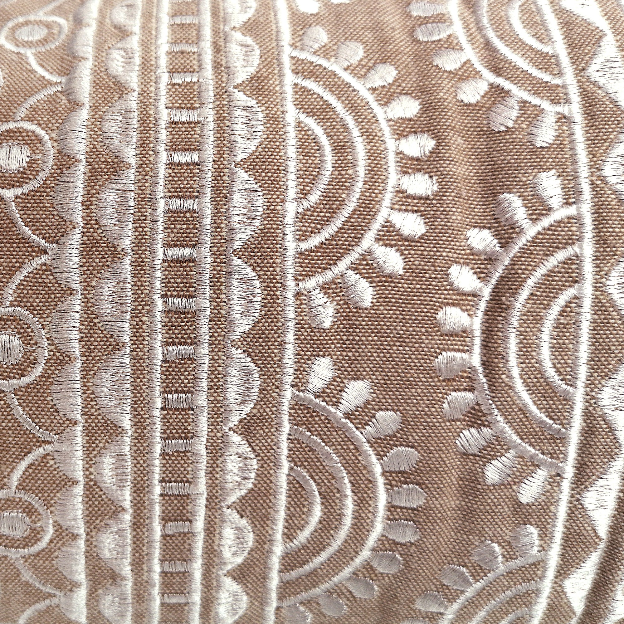 Kissenrolle 'Mehndi', braun, beige, Ø 20 cm, H 60 cm von fischer's lagerhaus